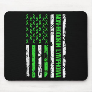 Tapis De Souris Lime vert non Hodgkin Lymphoma drapeau