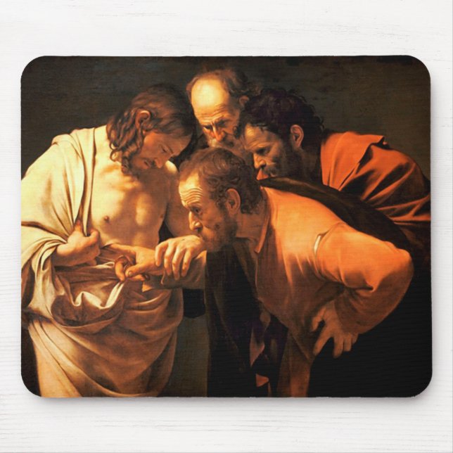 Tapis De Souris L'Incrédulité De Saint Thomas Par Caravaggio (Devant)