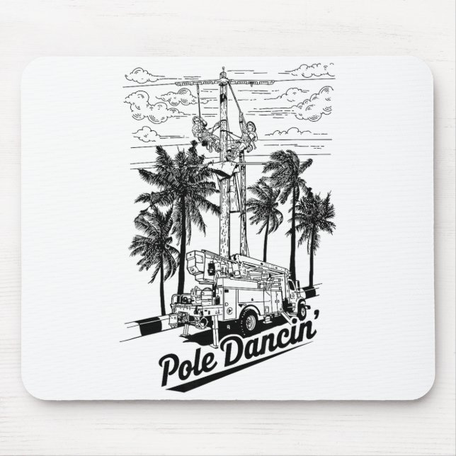 Tapis De Souris Lineman Le Dancin' Electrician Gift For Men Husban (Devant)