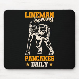 Tapis De Souris Lineman Servant Des Pancakes Quotidien Drôle Footb