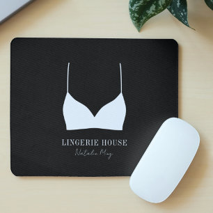 Tapis De Souris Lingerie Boutique Logo Moderne Noir et Blanc