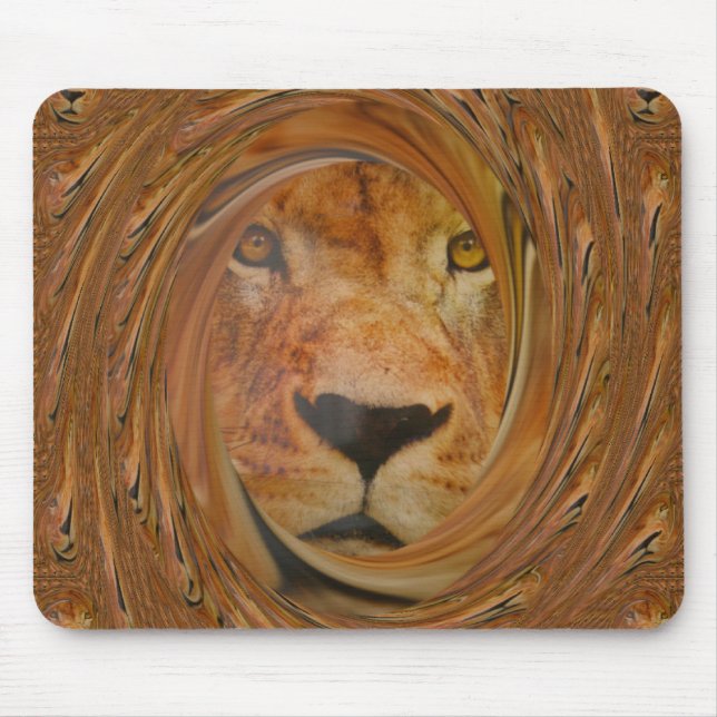 Tapis De Souris Lion Abstrait Safari Art (Devant)