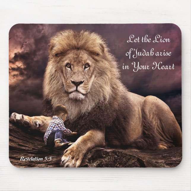Tapis De Souris Lion de Juda Ap 5:5 Mousepad (Devant)