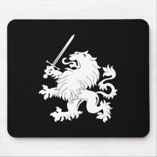 Tapis De Souris Lion effréné avec l'héraldique Mousepad d'épée