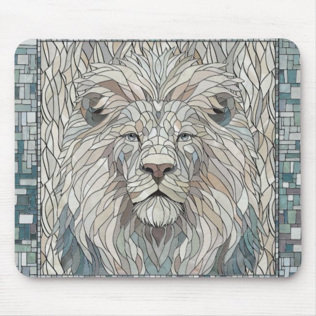 Tapis De Souris Lion Portrait Mosaic Art (Devant)