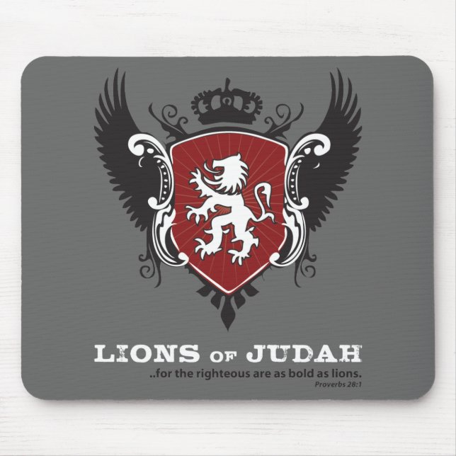 Tapis De Souris Lions de Judah Mousepad - gris-foncé (Devant)