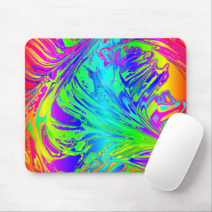 Tapis De Souris Liquide arc-en-ciel Abstrait