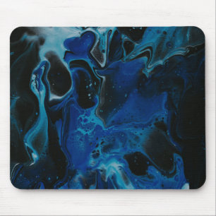 Tapis De Souris Liquide psychédélique bleu foncé