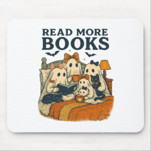 Tapis De Souris Lire Plus Livres Jote Ghost Famille Halloween Homm