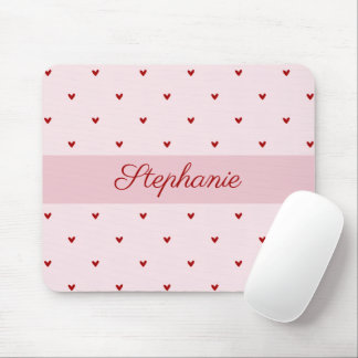 Tapis De Souris Little Red Heats Pink Name Mousepad