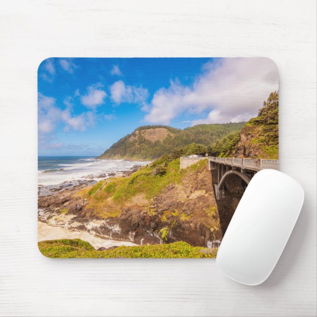 Tapis De Souris Littoral | Chasme de Cook, Yachat, Oregon (Avec souris)