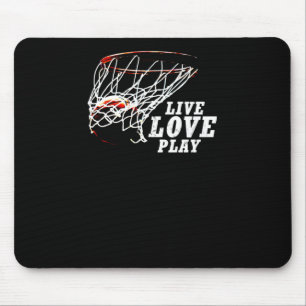 Tapis De Souris Live Love Play Basketball By Subgirl