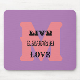 Tapis De Souris LIVE RIGH AMOUR NAME PURPLE MODERNE AMUSANT Mousep