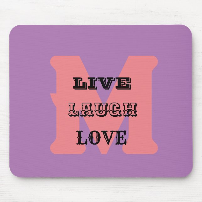 Tapis De Souris LIVE RIGH AMOUR NAME PURPLE MODERNE AMUSANT Mousep (Devant)