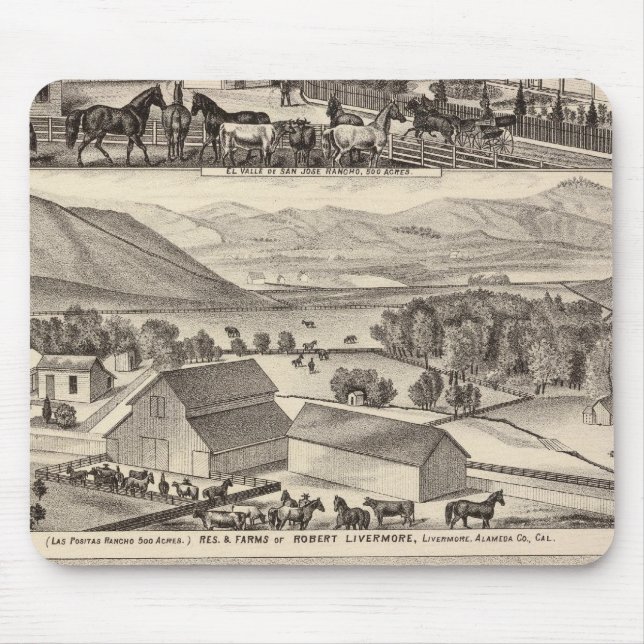Tapis De Souris Livermore, résidences de Bardellini, fermes, hôtel (Devant)