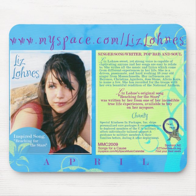 Tapis De Souris LIZ LOHNES de notre calendrier 2009 - PROMO (Devant)