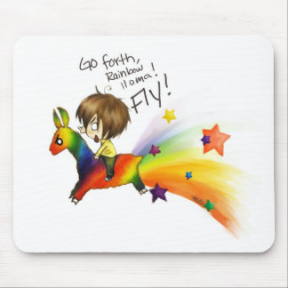 Tapis De Souris Llama arc-en-ciel