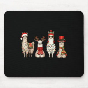 Tapis De Souris Llama de Noël Quartet Illumine les Bois de Cerf de