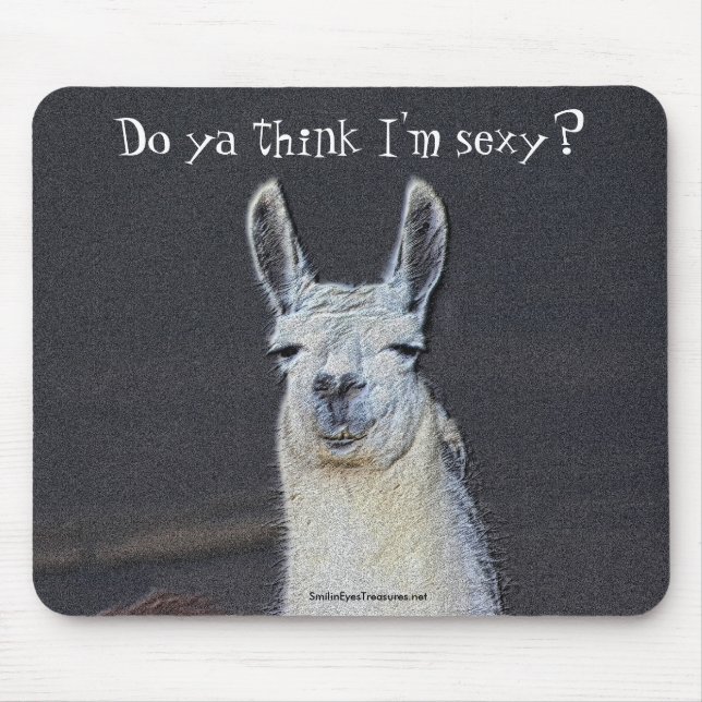 Tapis De Souris Llama Face Art humoristique  (Devant)