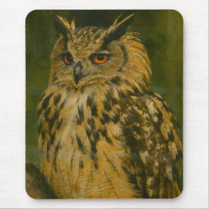 Tapis De Souris L'observateur - Aigle eurasien à la lumière du boi