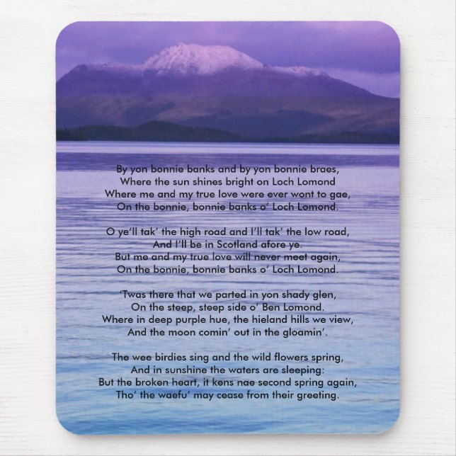 Tapis De Souris Loch Lomond par les banques mignonnes yon (Devant)