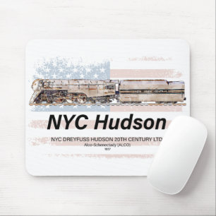Tapis De Souris Locomotive NYC Dreyfuss Hudson. Drapeau américain