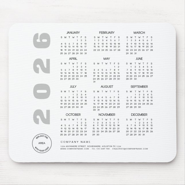 Tapis De Souris Logo 2022 Calendrier Société Client Don promotionn (Devant)