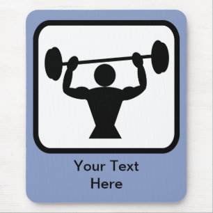 Tapis De Souris Logo Bodybuilder / Weightlifter personnalisable
