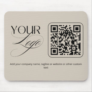 Tapis De Souris Logo de code QR texte personnalisé premium pastel 