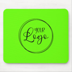 Tapis De Souris Logo de couleur unie vert citron minimaliste
