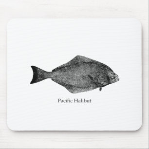 Tapis De Souris Logo de flétan Pacifique