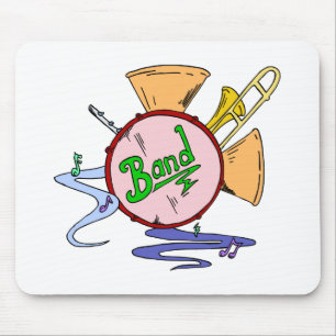 Tapis De Souris Logo de la bande scolaire Musicien