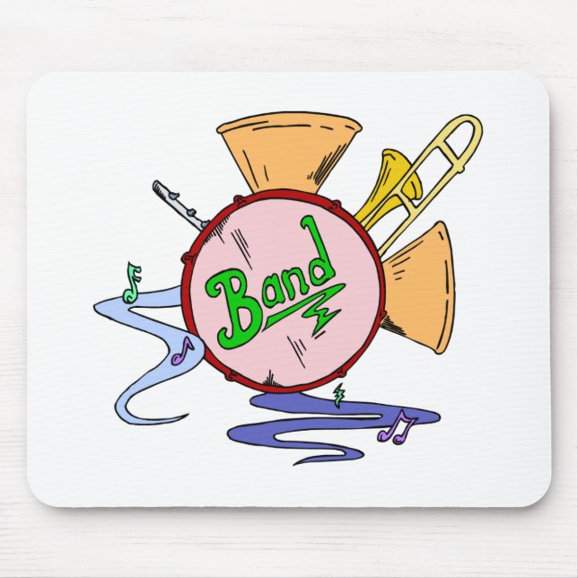 Tapis De Souris Logo de la bande scolaire Musicien (Devant)