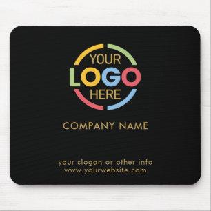Tapis De Souris Logo de société d'entreprise noir or personnalisé