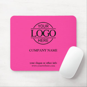 Tapis De Souris Logo d'entreprise moderne personnalisé rose de Big