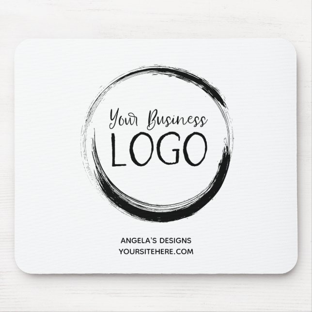 Tapis De Souris Logo d'entreprise noir promotionnel (Devant)