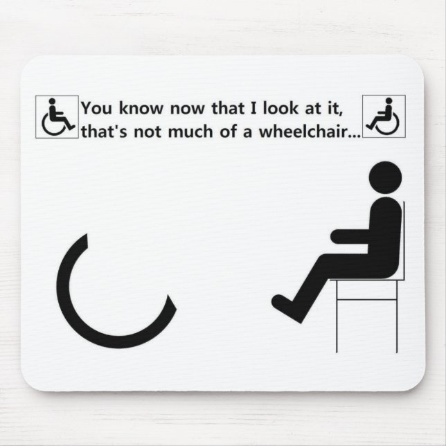 Tapis De Souris Logo d'handicap de fauteuil roulant (Devant)