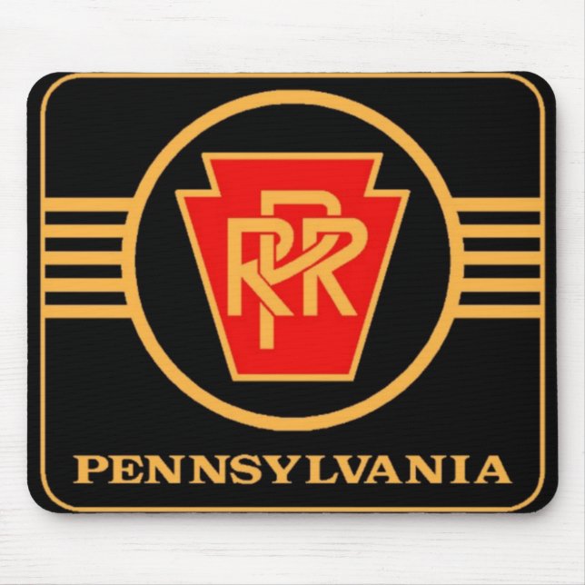 Tapis De Souris Logo du chemin de fer de Pennsylvanie, Souris noir (Devant)