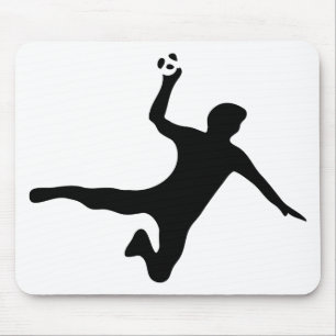 Tapis De Souris logo du joueur de handball noir