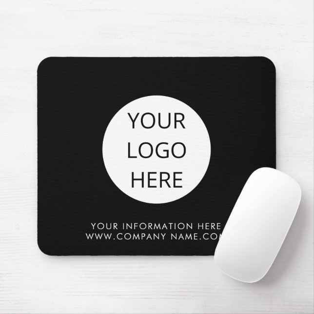 Tapis De Souris Logo Entreprise Marque Noir Société (Avec souris)