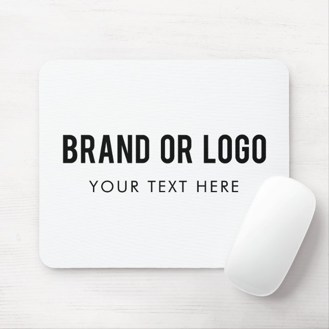 Tapis De Souris Logo et texte professionnel de la société White (Avec souris)