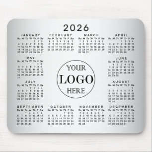 Tapis De Souris Logo personnalisé Blurred Grey Arrière - plan Cale