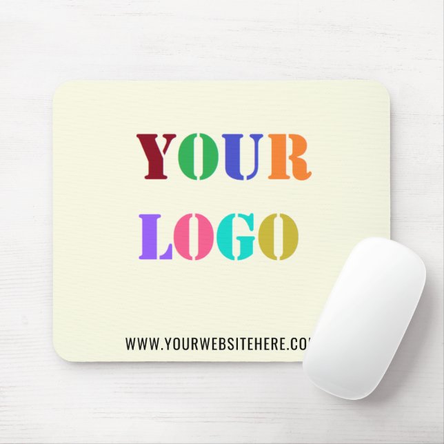 Tapis De Souris Logo personnalisé et texte personnalisé (Avec souris)