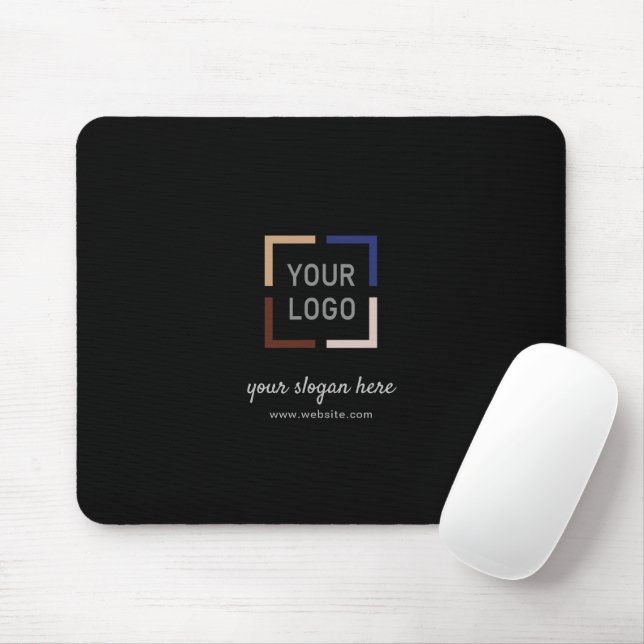 Tapis De Souris Logo personnalisé noir promotion (Avec souris)