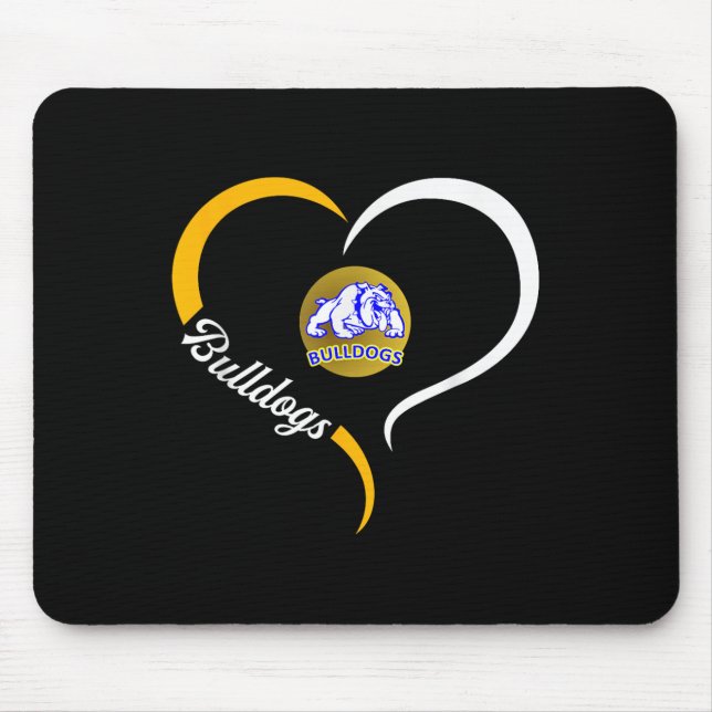 Tapis De Souris Logo Princeton Bulldogs Demi-Coeur Slogan Hs (Devant)