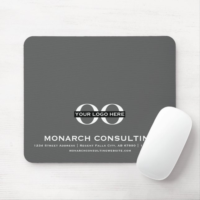 Tapis De Souris Logo professionnel d'entreprise avec coordonnées G (Avec souris)