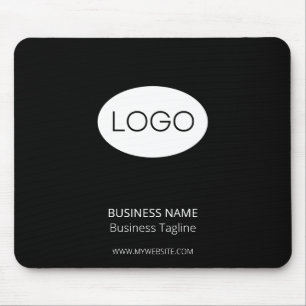 Tapis De Souris Logo professionnel personnalisé, Noir moderne