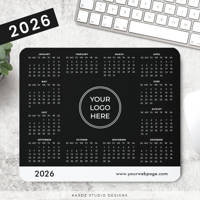 Tapis De Souris Logo promotionnel personnalisé noir 2026 (Créateur téléchargé)