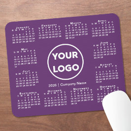Tapis De Souris Logo simple 2026 Calendrier Business sur Purple