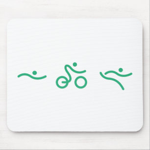 Tapis De Souris Logo vert de triathlon
